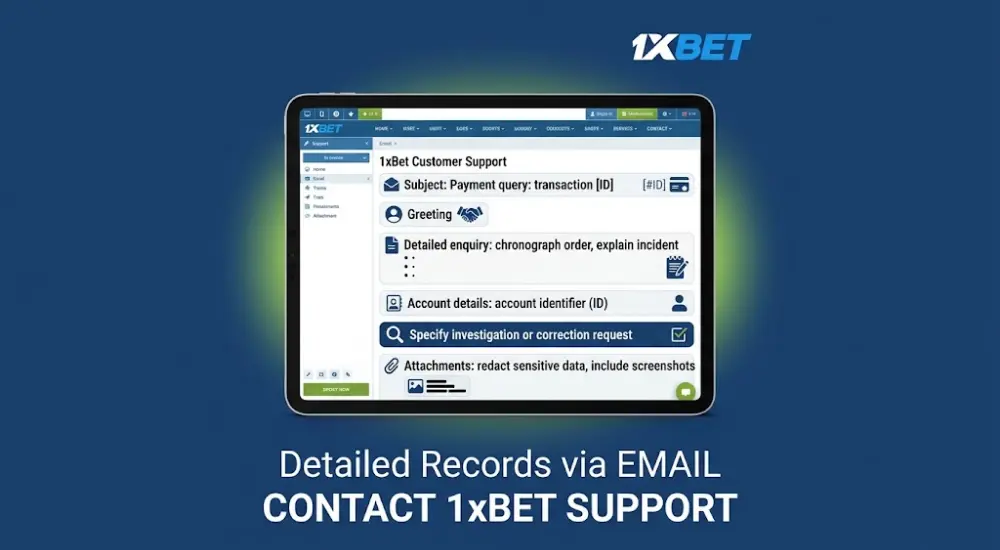 1xBet Support via Email