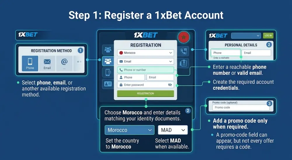 Step 1. Register a 1xBet Account