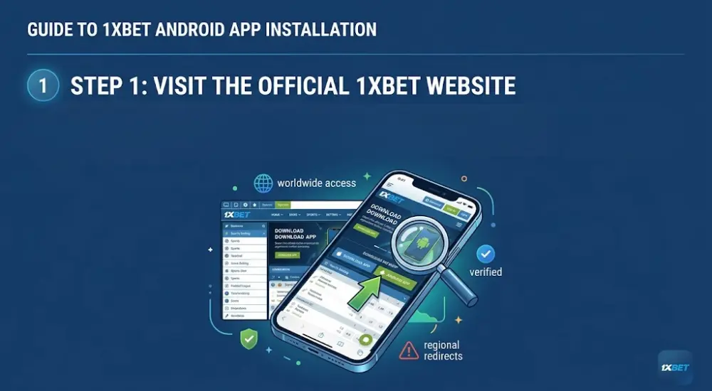 Step 1. Visit the Official 1xBet Website